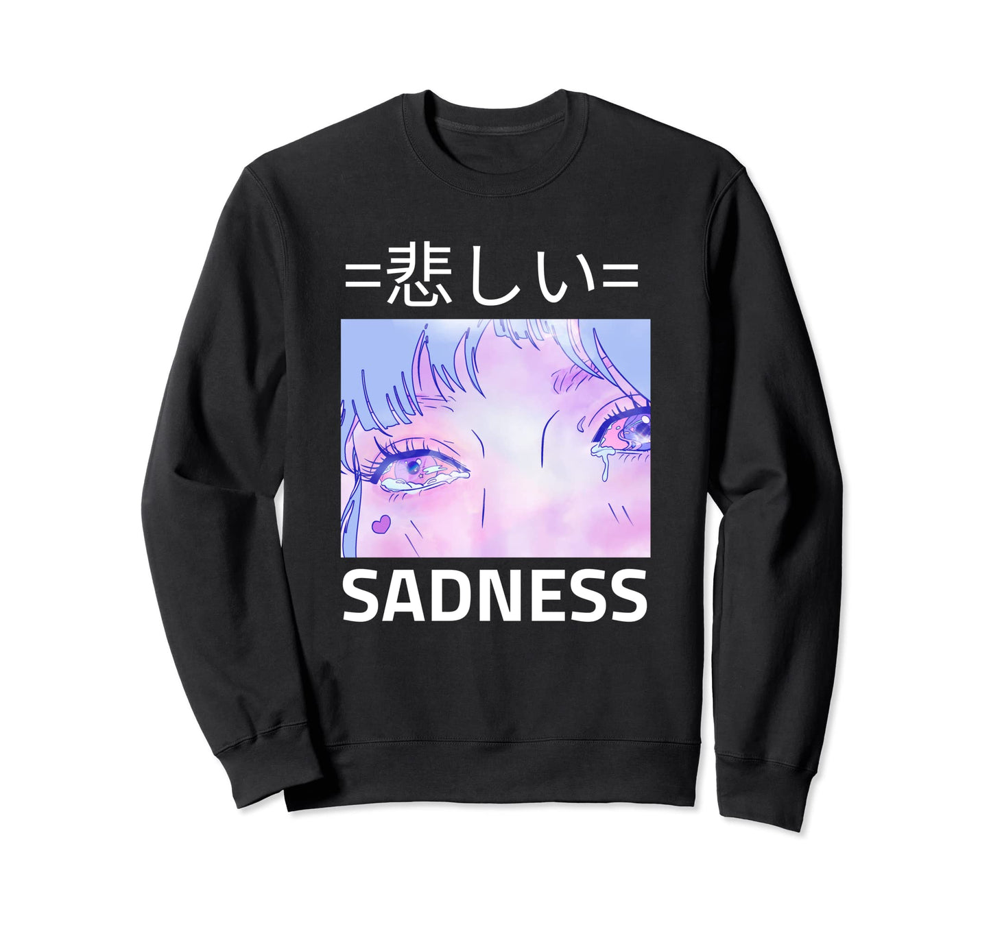 Sadness Anti Social Japanese Text Sweatshirt - Graphic Print Men Women - T-Shirt, Sweatshirt, Hoodie