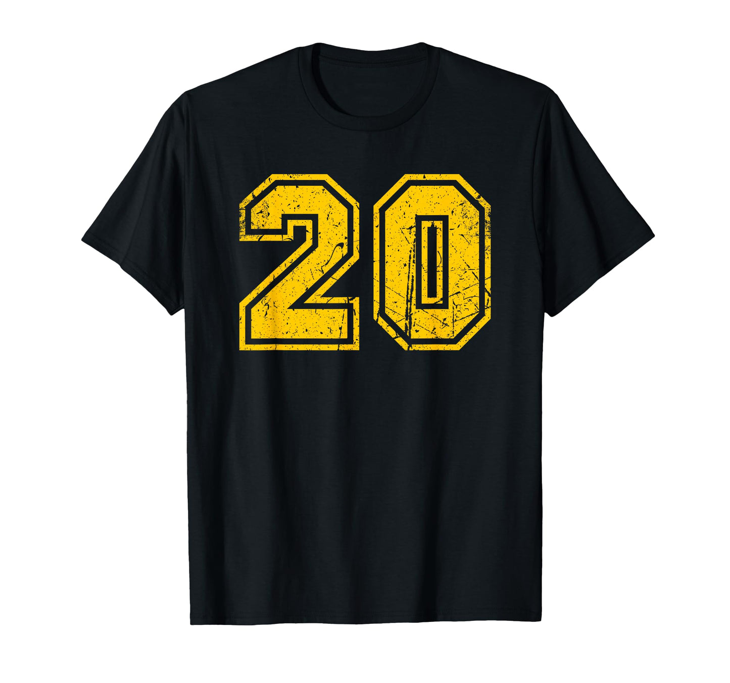 Yellow Sports Team Number 20 T-Shirt - Novelty Apparel for Adults - T-Shirt, Sweatshirt, Hoodie