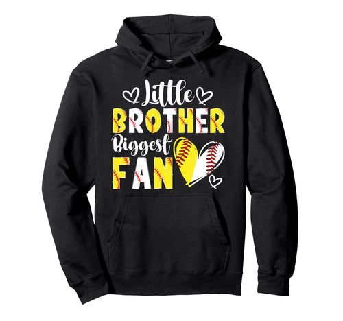 Little Brother Biggest Fan Baseball Hoodie - Casual Everyday Wear Unisex - T-Shirt, Sweatshirt, Hoodie