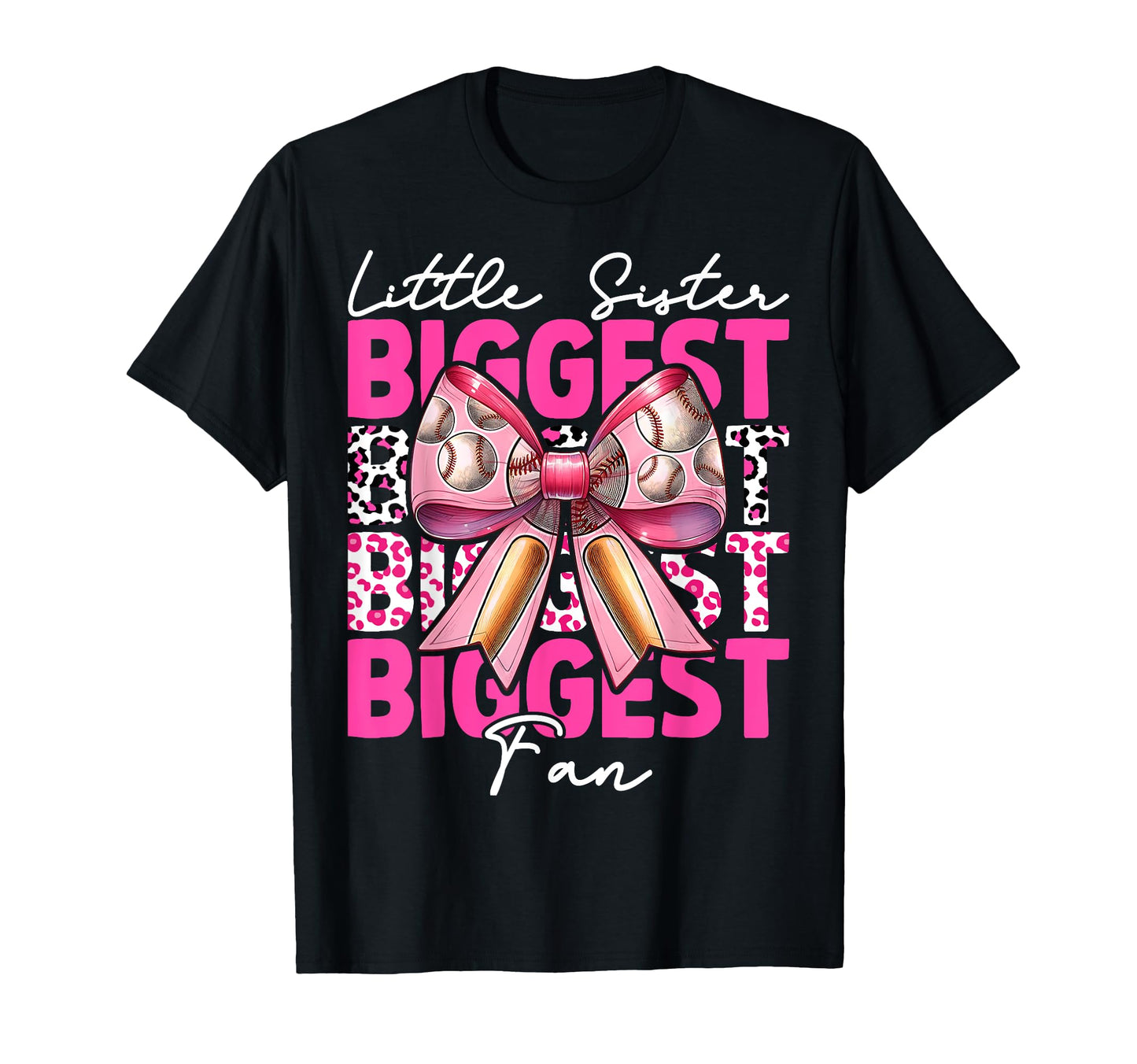 Baseball Sister Coquette Bow Little T-Shirt - Graphic Print Men Women - T-Shirt, Sweatshirt, Hoodie