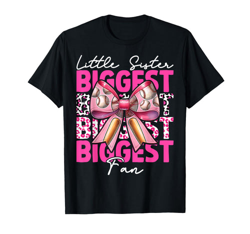 Baseball Sister Coquette Bow Little T-Shirt - Graphic Print Men Women - T-Shirt, Sweatshirt, Hoodie