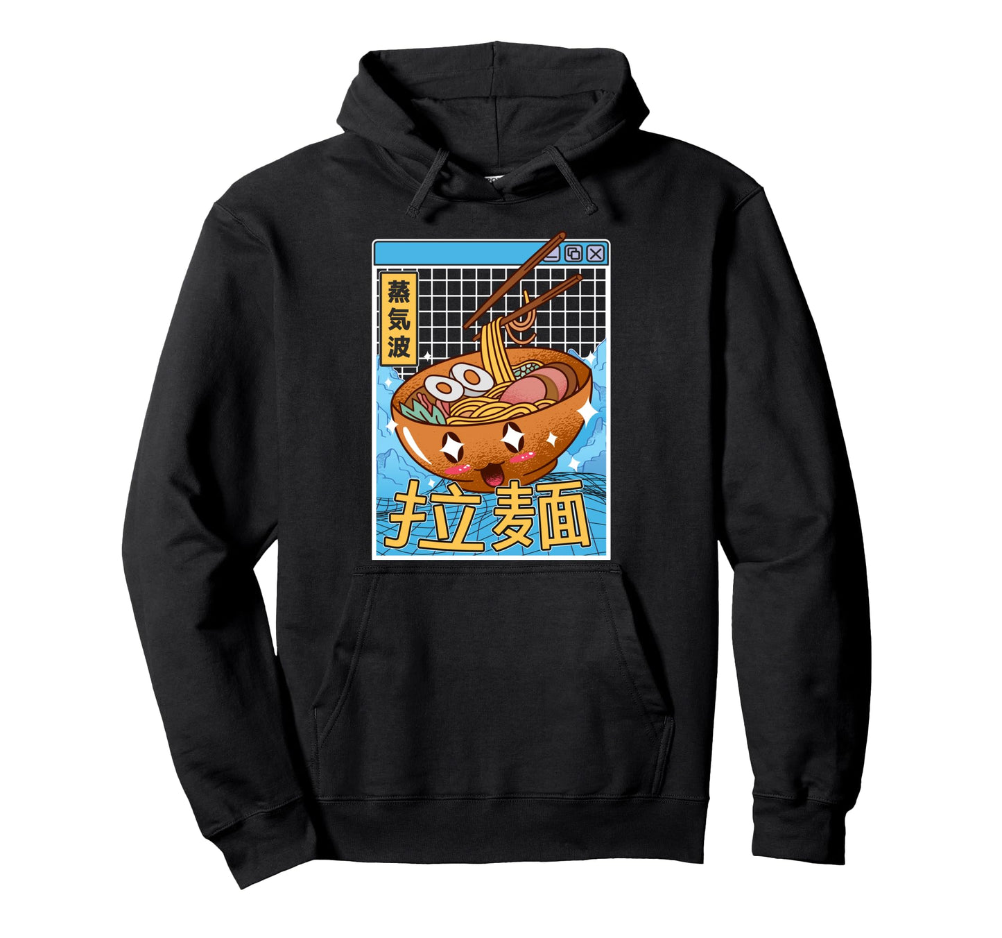 Happy Ramen Bowl Digital Japan Otaku Hoodie - Graphic Print Men Women - T-Shirt, Sweatshirt, Hoodie