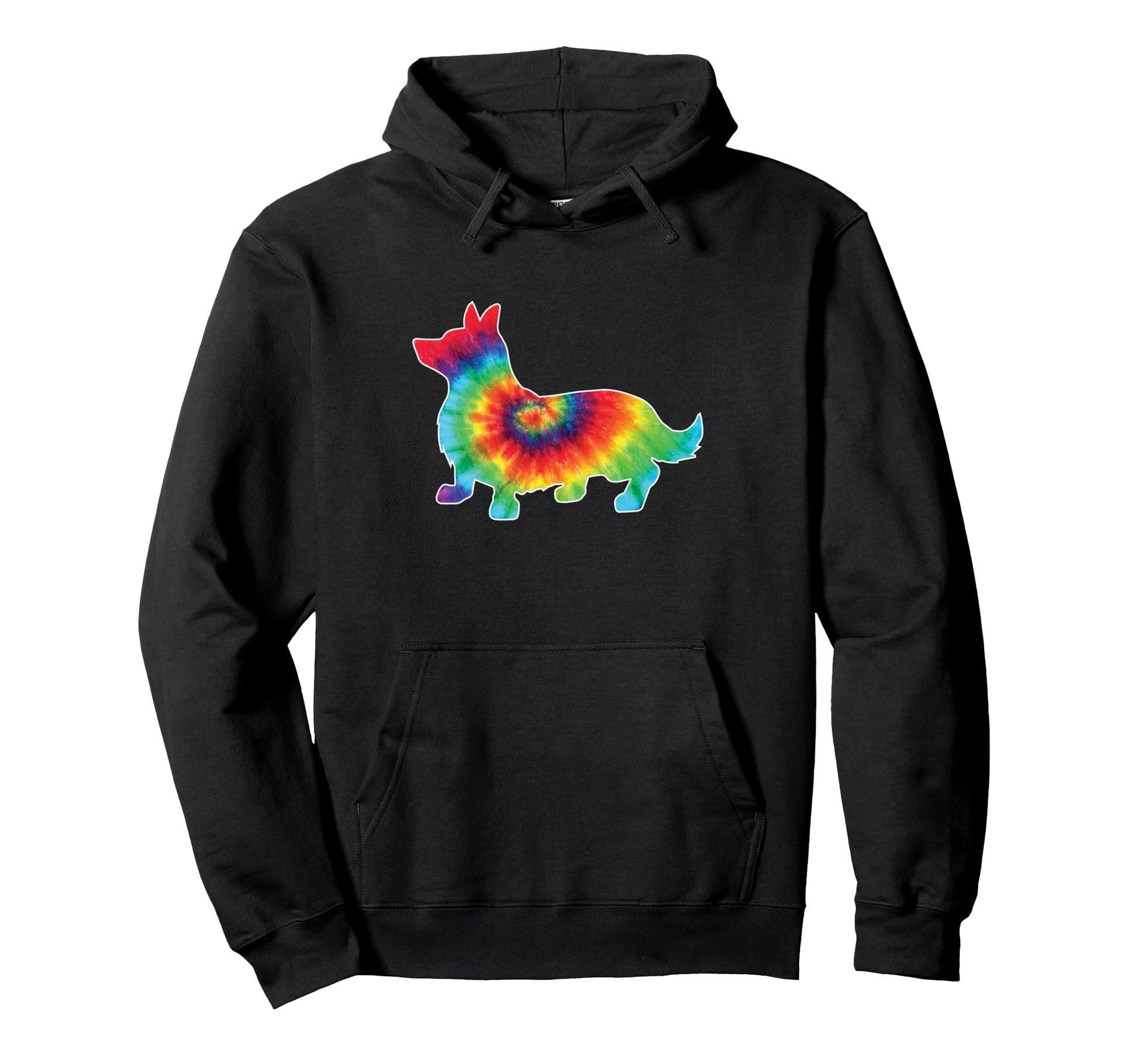 Rainbow Tie Dye Pembroke Welsh Corgi Hoodie - Streetwear Style Unisex - T-Shirt, Sweatshirt, Hoodie