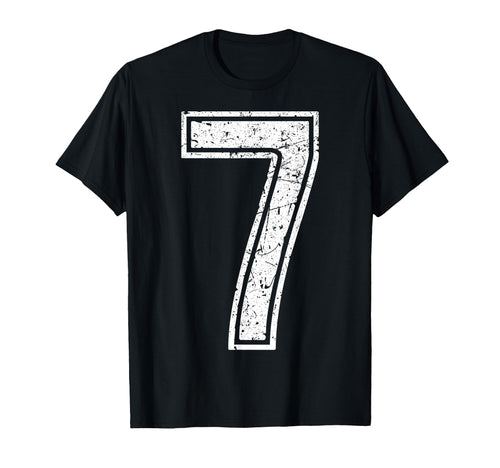 White Sports Team Number 7 T-Shirt - Aesthetic Graphic Unisex - T-Shirt, Sweatshirt, Hoodie
