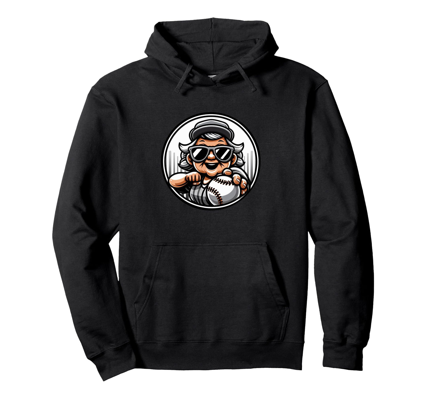 Baseball Player Grand Mother Fan Hoodie - Aesthetic Graphic Unisex - T-Shirt, Sweatshirt, Hoodie