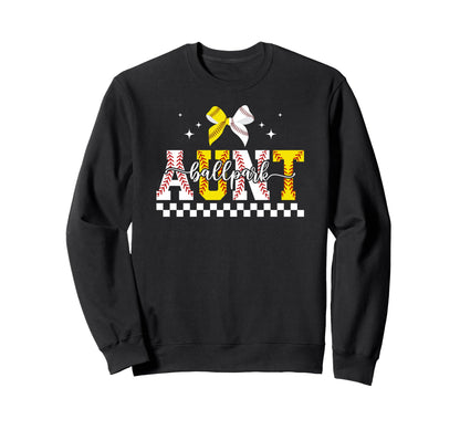 Ballpark Aunt Baseball Softball Aunt Sweatshirt - Graphic Print Men Women - T-Shirt, Sweatshirt, Hoodie