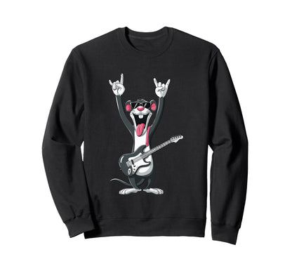Funny Cartoon Rock Mouse Guitarist Sweatshirt - Novelty Apparel Unisex - T-Shirt, Sweatshirt, Hoodie