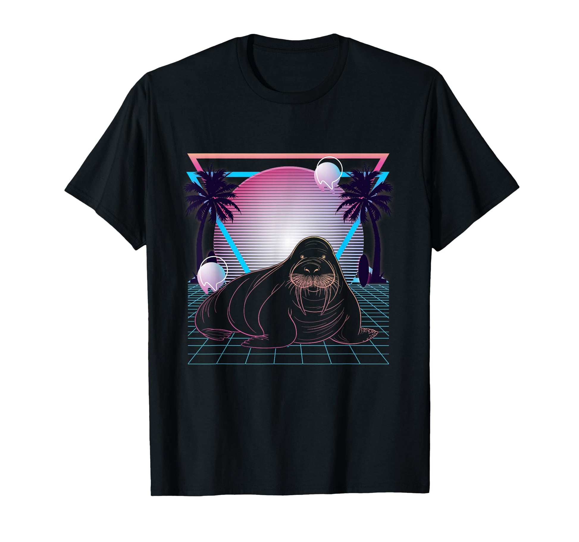 Walrus Lover Vaporwave Aesthetic Sea T-Shirt - Minimalist Print Men Women - T-Shirt, Sweatshirt, Hoodie