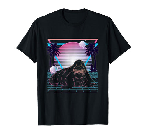 Walrus Lover Vaporwave Aesthetic Sea T-Shirt - Minimalist Print Men Women - T-Shirt, Sweatshirt, Hoodie