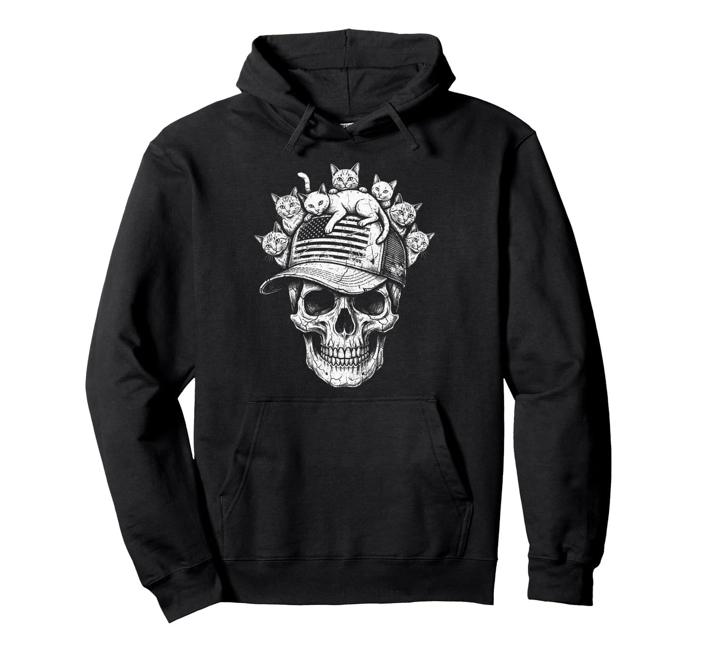 Skull Cat Skeleton Kitty Kitten Hoodie - Casual Everyday Wear Unisex - T-Shirt, Sweatshirt, Hoodie