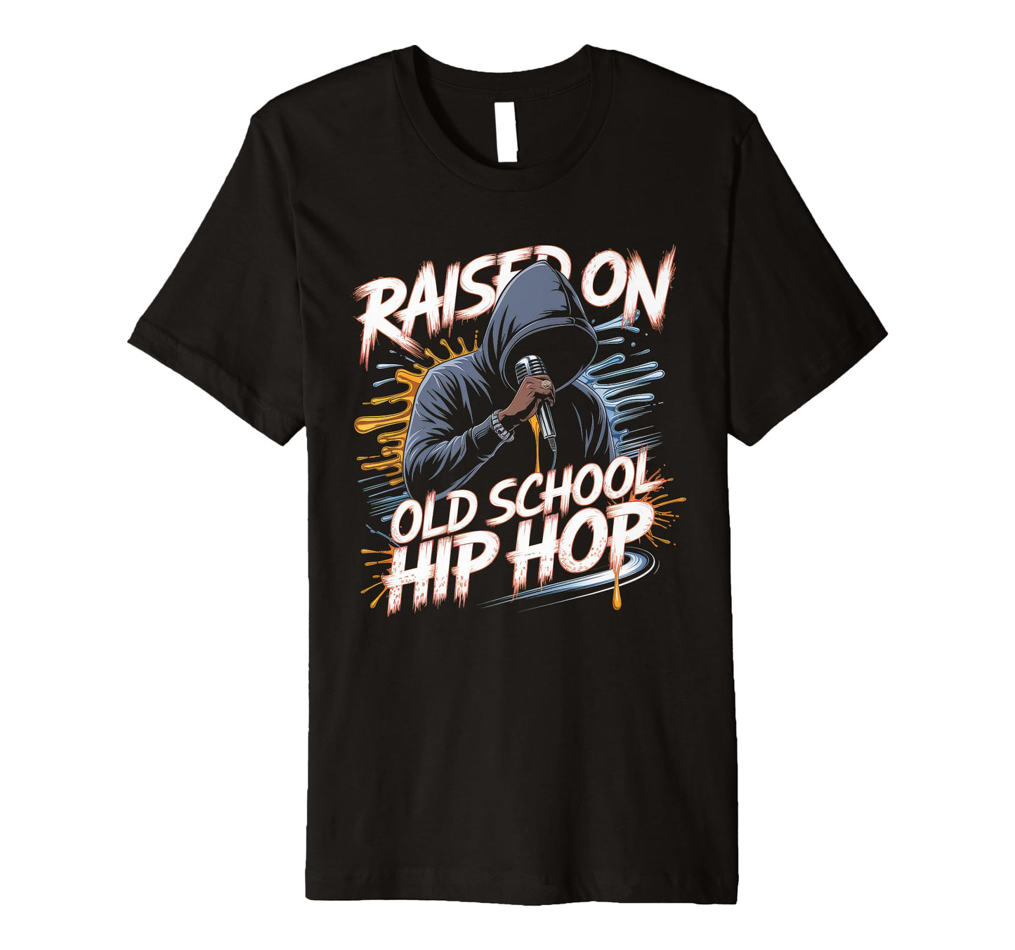 Raised Old School Hip Hop Cassette T-Shirt - Novelty Apparel Unisex - T-Shirt, Sweatshirt, Hoodie