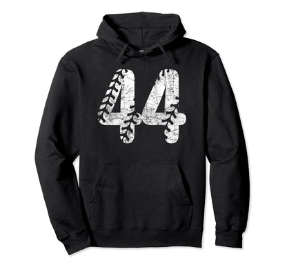 Baseball Softball Mom 44 Number 44 Hoodie - Streetwear Style for Adults - T-Shirt, Sweatshirt, Hoodie