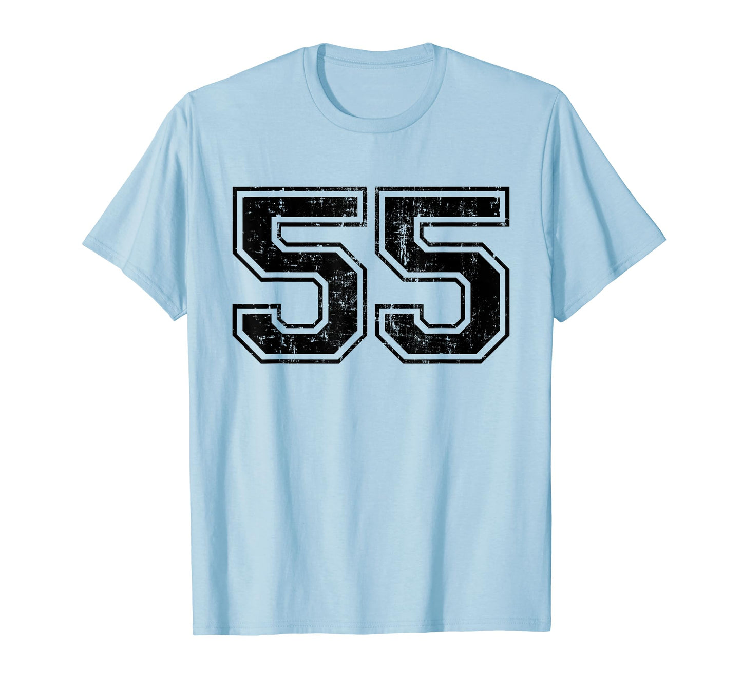 Number 55 Varsity Distressed Sport Team T-Shirt - Graphic Print Unisex - T-Shirt, Sweatshirt, Hoodie