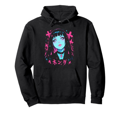 Goth Grunge Demon Anime Waifu Horror Alt Hoodie - Minimalist Print Unisex - T-Shirt, Sweatshirt, Hoodie