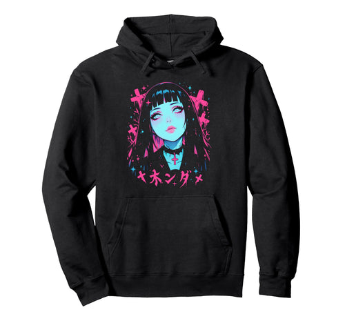 Goth Grunge Demon Anime Waifu Horror Alt Hoodie - Minimalist Print Unisex - T-Shirt, Sweatshirt, Hoodie