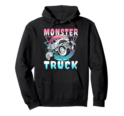 Vaporwave Aesthetic Monster Truck Offroad Hoodie - Graphic Print Men Women - T-Shirt, Sweatshirt, Hoodie
