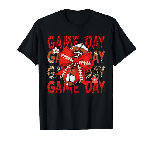 Game Day Football Mom Red Football T-Shirt - Trendy Graphic for Adults - T-Shirt, Sweatshirt, Hoodie