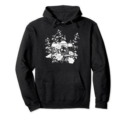 Photographer Camera Flowers Photography Hoodie - Unique Graphic for Adults - T-Shirt, Sweatshirt, Hoodie