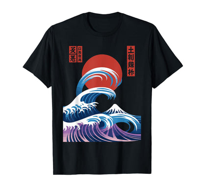 Big Wave Vaporwave Aesthetic 80S Anime T-Shirt - Streetwear Style Unisex - T-Shirt, Sweatshirt, Hoodie