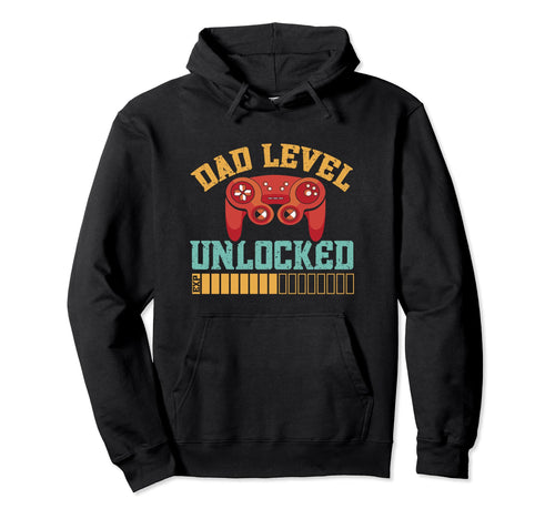 Dad Level Unlocked Fathers Day Video Hoodie - Minimalist Print Men Women - T-Shirt, Sweatshirt, Hoodie