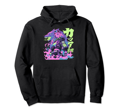 Goth Grunge Demon Anime Furry Wolf Hoodie - Fun Novelty Design for Adults - T-Shirt, Sweatshirt, Hoodie