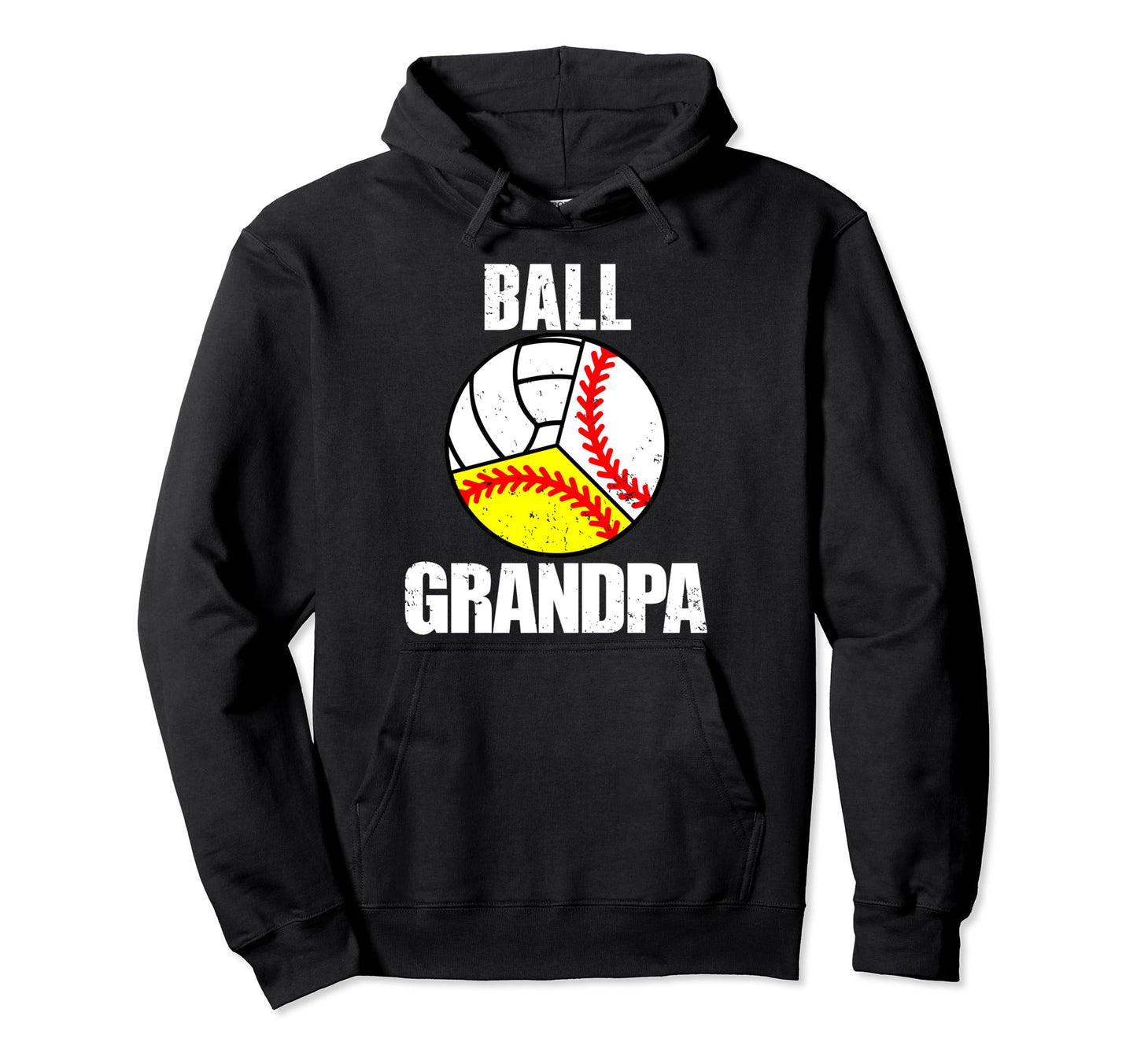 Ball Grandpa Funny Baseball Softball Hoodie - Aesthetic Graphic for Adults - T-Shirt, Sweatshirt, Hoodie