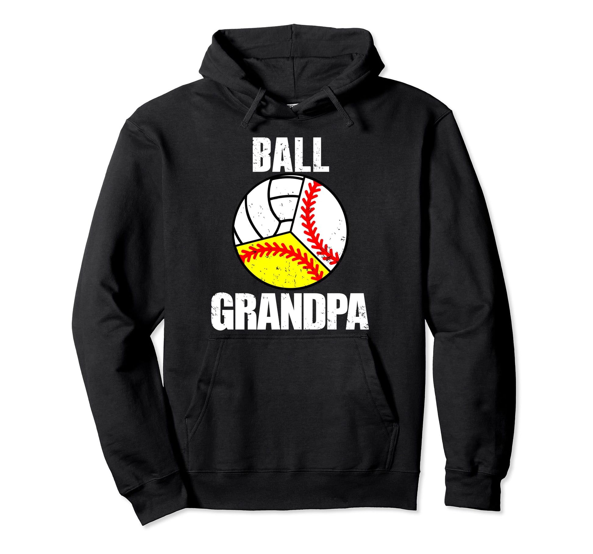 Ball Grandpa Funny Baseball Softball Hoodie - Aesthetic Graphic for Adults - T-Shirt, Sweatshirt, Hoodie