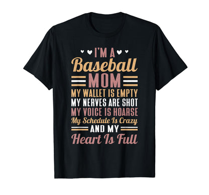 Baseball Lover Mom Gifts Mothers Day T-Shirt - Unique Graphic Men Women - T-Shirt, Sweatshirt, Hoodie