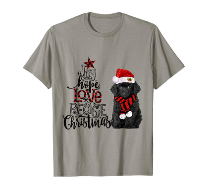 Joy Hope Love Peace Black Toy Poodle T-Shirt - Unique Graphic for Adults - T-Shirt, Sweatshirt, Hoodie