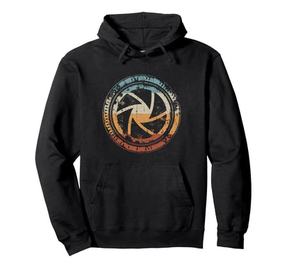 Camera Lens Aperture Iris Icon Hoodie - Minimalist Print Unisex - T-Shirt, Sweatshirt, Hoodie