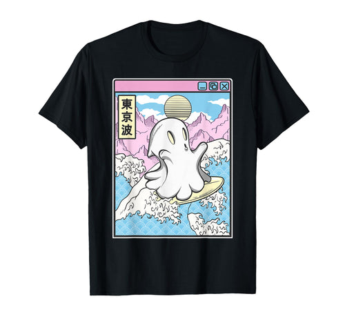 Surfing Ghost Japanese Waves T-Shirt - Casual Everyday Wear for Adults - T-Shirt, Sweatshirt, Hoodie