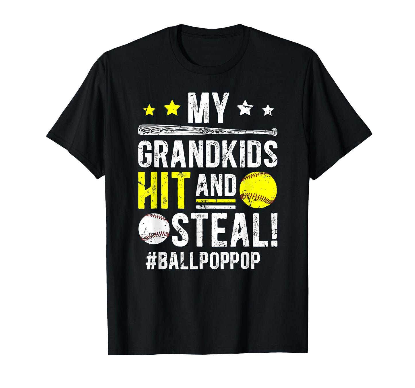 Ball Pop Pop Baseball Softball Pop T-Shirt - Fun Novelty Design for Adults - T-Shirt, Sweatshirt, Hoodie