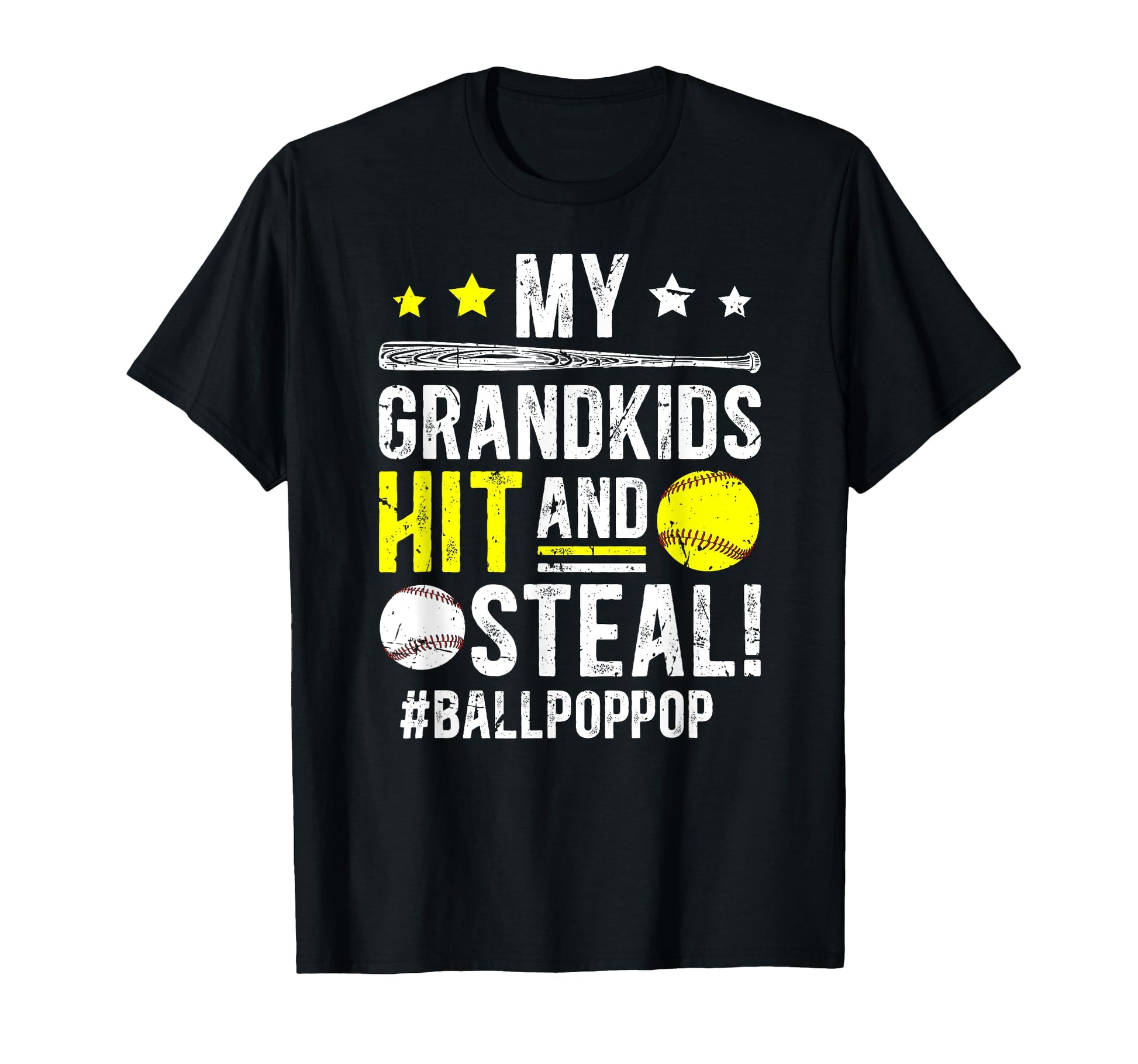 Ball Pop Pop Baseball Softball Pop T-Shirt - Fun Novelty Design for Adults - T-Shirt, Sweatshirt, Hoodie