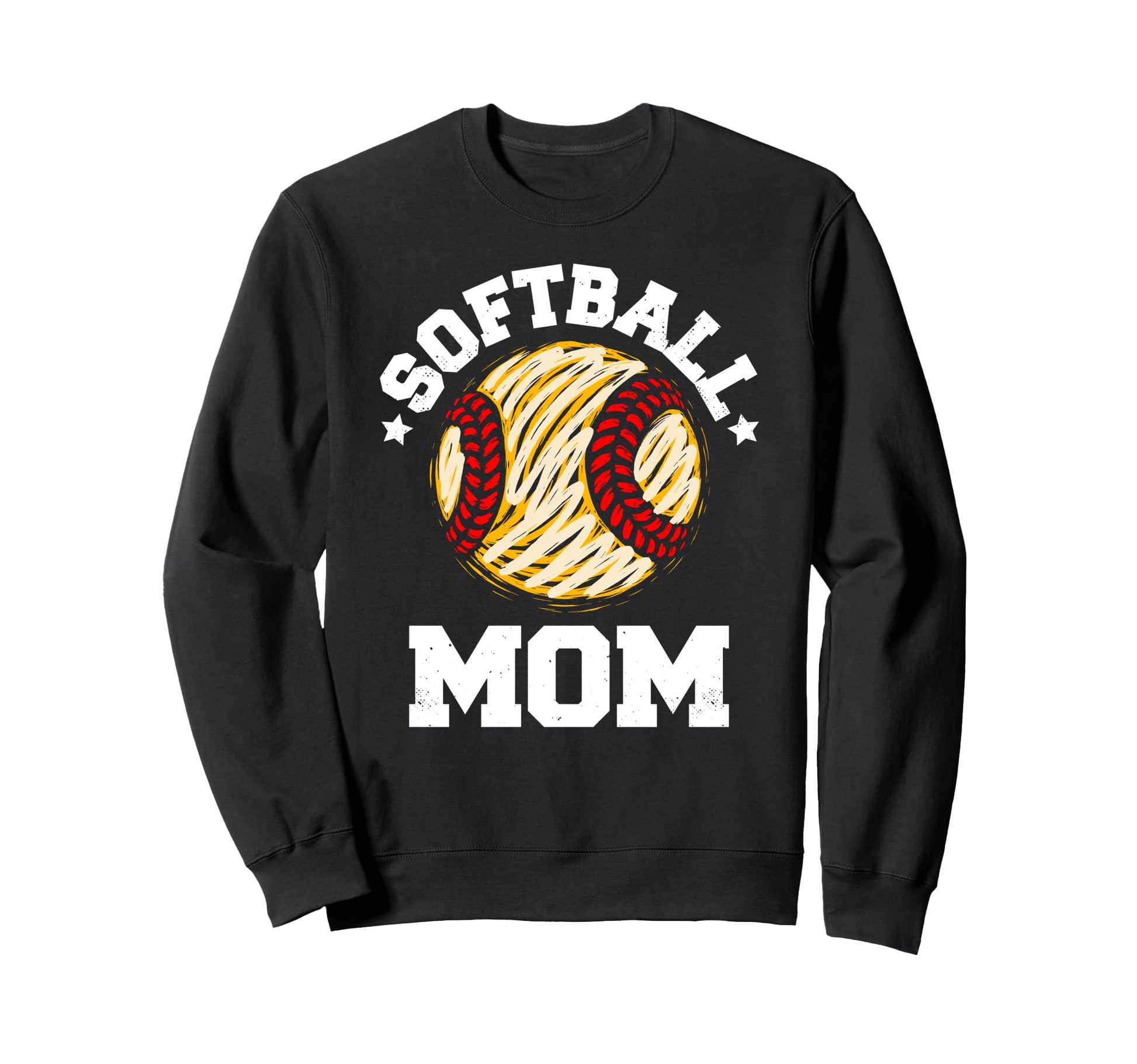 Softball Mom Distressed Funny Mom Game Sweatshirt - Unique Graphic Unisex - T-Shirt, Sweatshirt, Hoodie