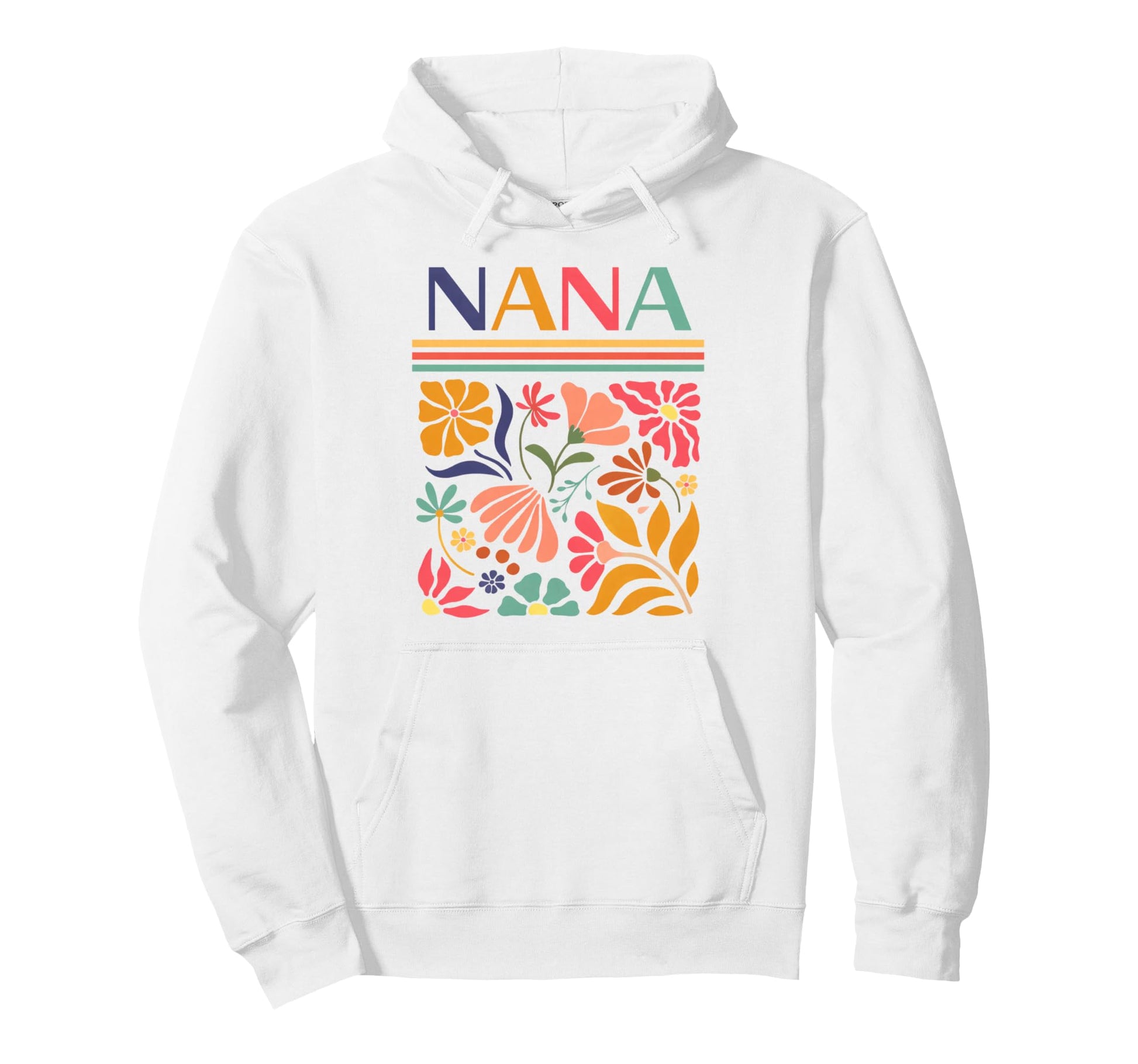Nana Boho Floral Folk Art Flowers Hoodie - Novelty Apparel for Adults - T-Shirt, Sweatshirt, Hoodie
