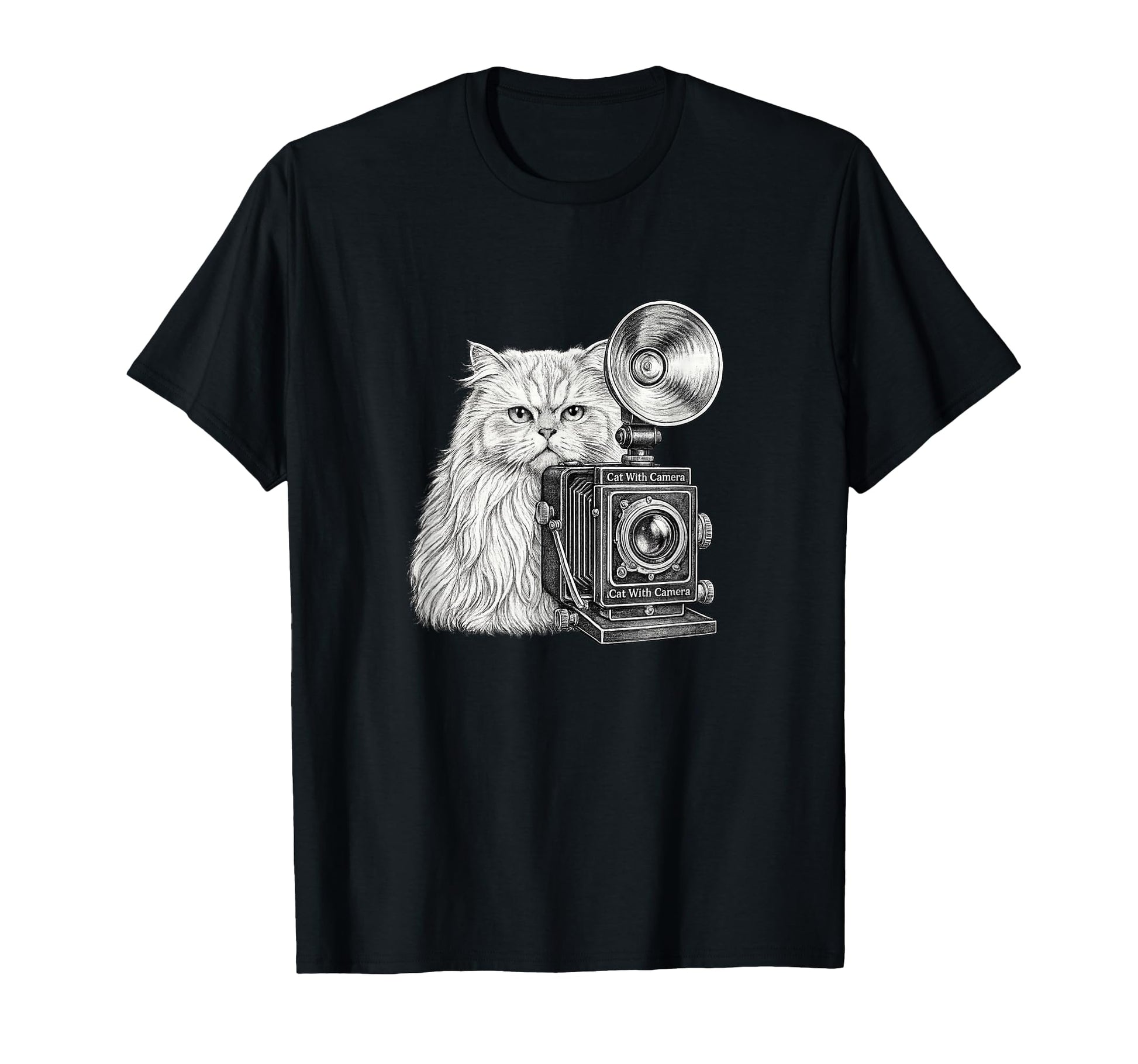 Cat Camera Funny Photographer Cat T-Shirt - Aesthetic Graphic for Adults - T-Shirt, Sweatshirt, Hoodie