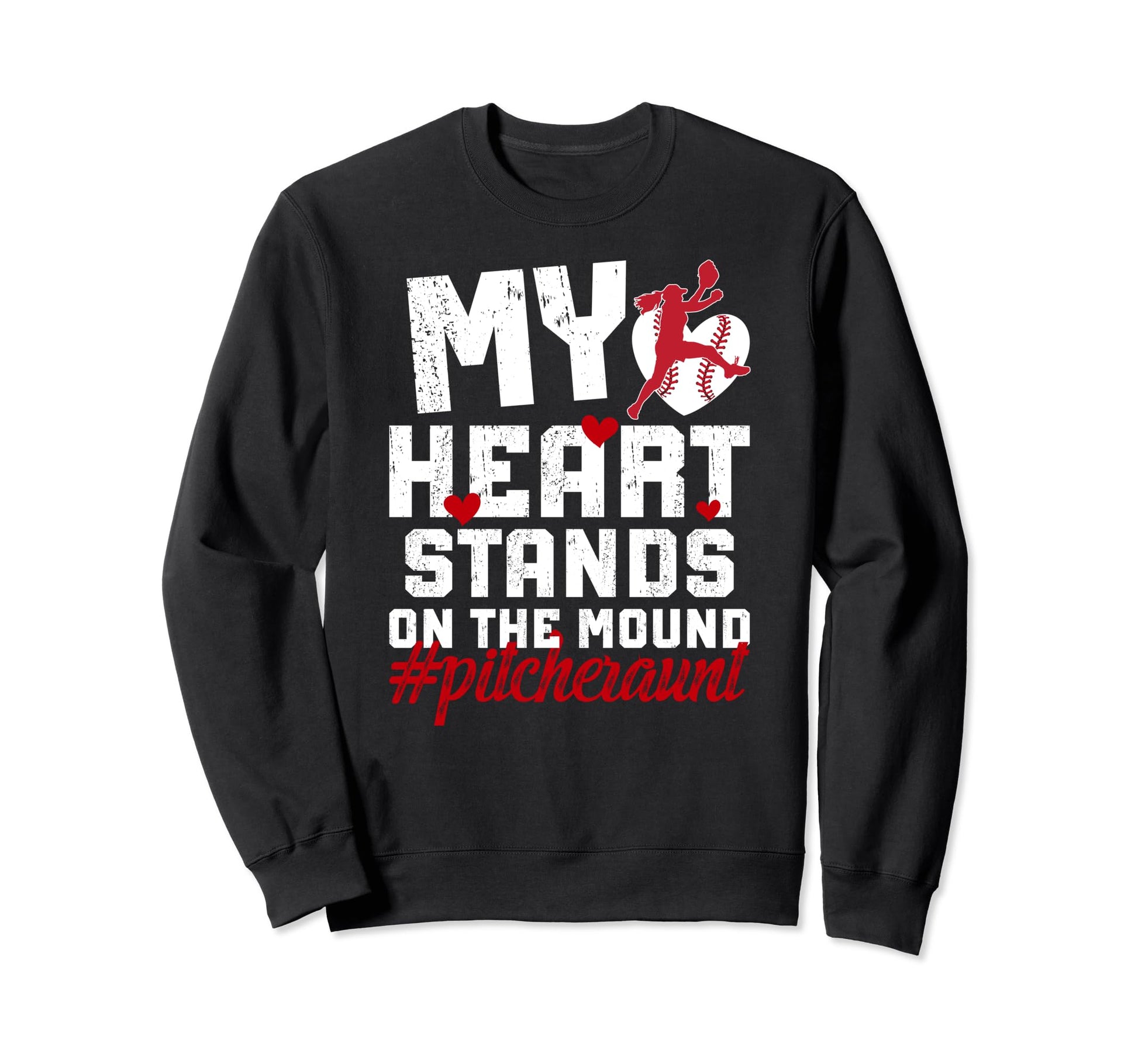 Mound Baseball Pitcher Aunt Sweatshirt - Aesthetic Graphic for Adults - T-Shirt, Sweatshirt, Hoodie