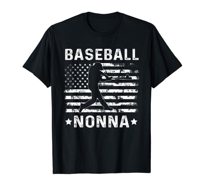 Baseball Nonna Grandma Usa Flag 4Th T-Shirt - Aesthetic Graphic for Adults - T-Shirt, Sweatshirt, Hoodie