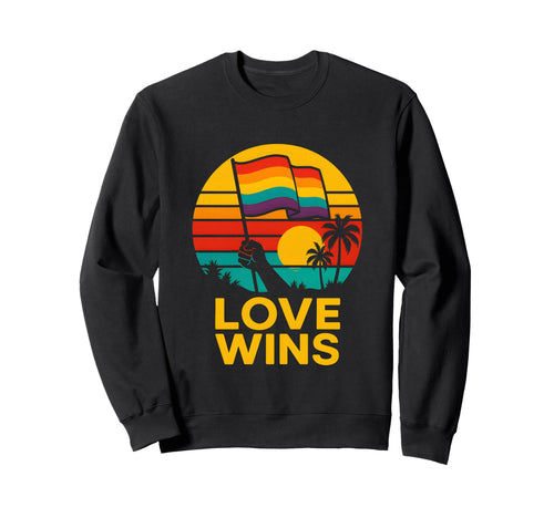 Gay Pride Month Love Wins Rainbow Sweatshirt - Aesthetic Graphic Unisex - T-Shirt, Sweatshirt, Hoodie