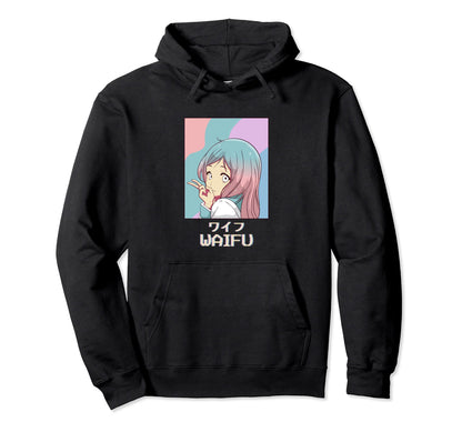 Waifu Anime Japanese Vaporwave Aesthetic Hoodie - Graphic Print Unisex - T-Shirt, Sweatshirt, Hoodie