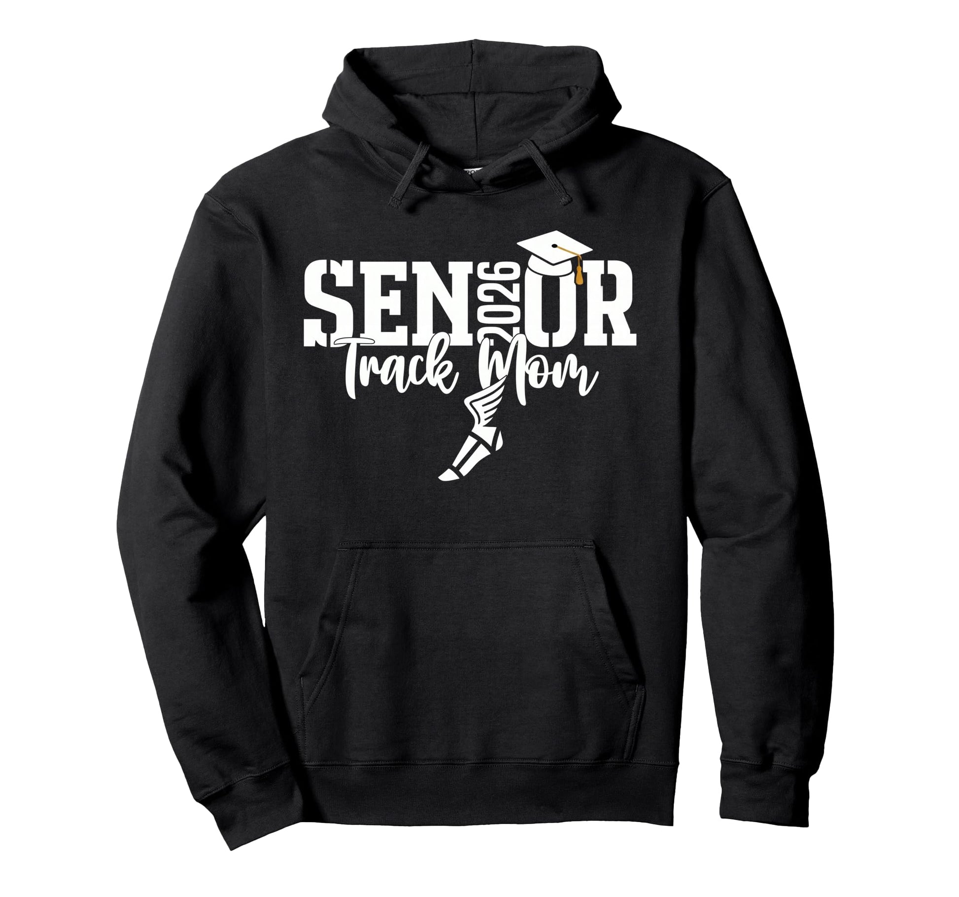 Senior 2026 Track Mom Proud Sports Hoodie - Custom Art Print for Adults - T-Shirt, Sweatshirt, Hoodie