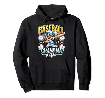 Baseball Grandma Grandmother Granny Hoodie - Fun Novelty Design Men Women - T-Shirt, Sweatshirt, Hoodie
