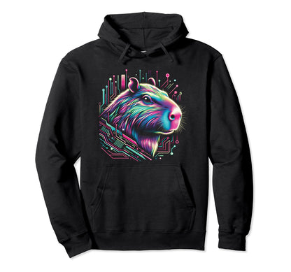 Capybara Vaporwave Cyberpunk 80S 90S Hoodie - Streetwear Style for Adults - T-Shirt, Sweatshirt, Hoodie