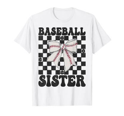 Baseball Sister Baseball Coquette Bow T-Shirt - Trendy Graphic Unisex - T-Shirt, Sweatshirt, Hoodie