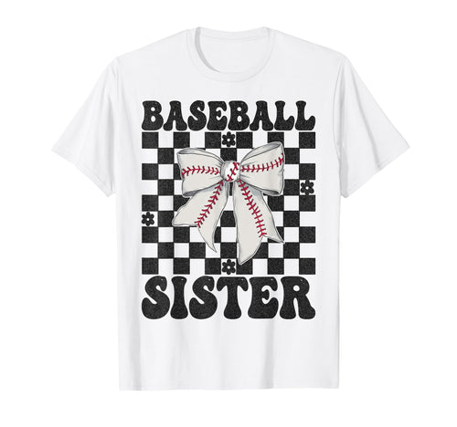 Baseball Sister Baseball Coquette Bow T-Shirt - Trendy Graphic Unisex - T-Shirt, Sweatshirt, Hoodie