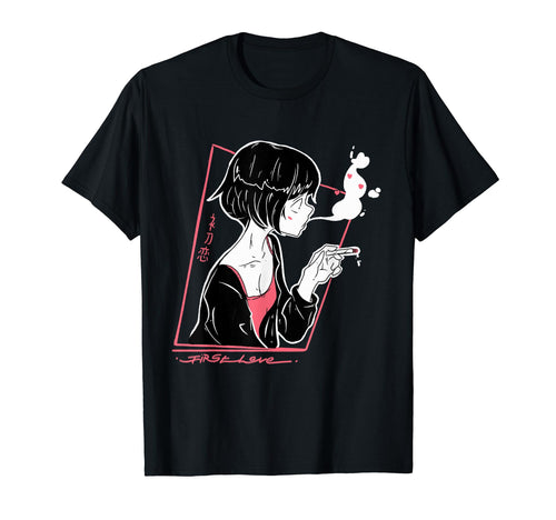 First Love Aesthetic Vaporwave T-Shirt - Fun Novelty Design for Adults - T-Shirt, Sweatshirt, Hoodie