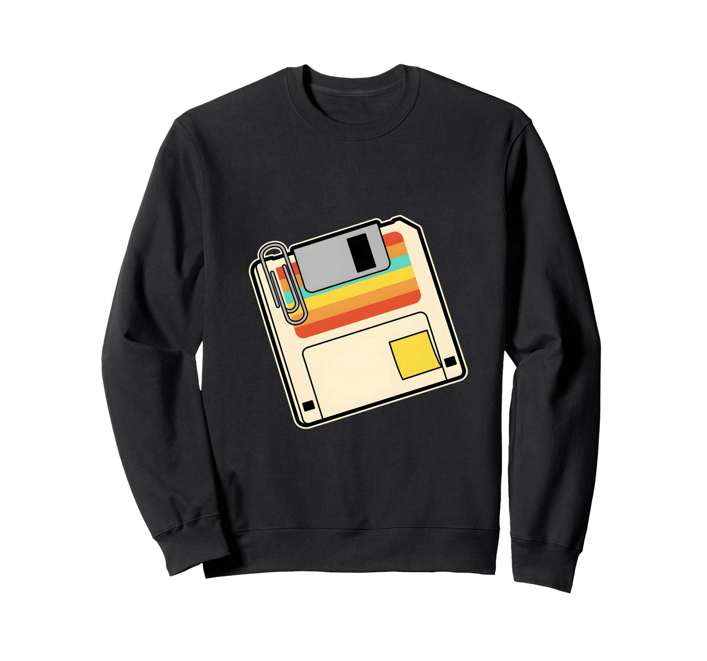 Floppy Disk Rainbow Computer Sweatshirt - Casual Everyday Wear for Adults - T-Shirt, Sweatshirt, Hoodie