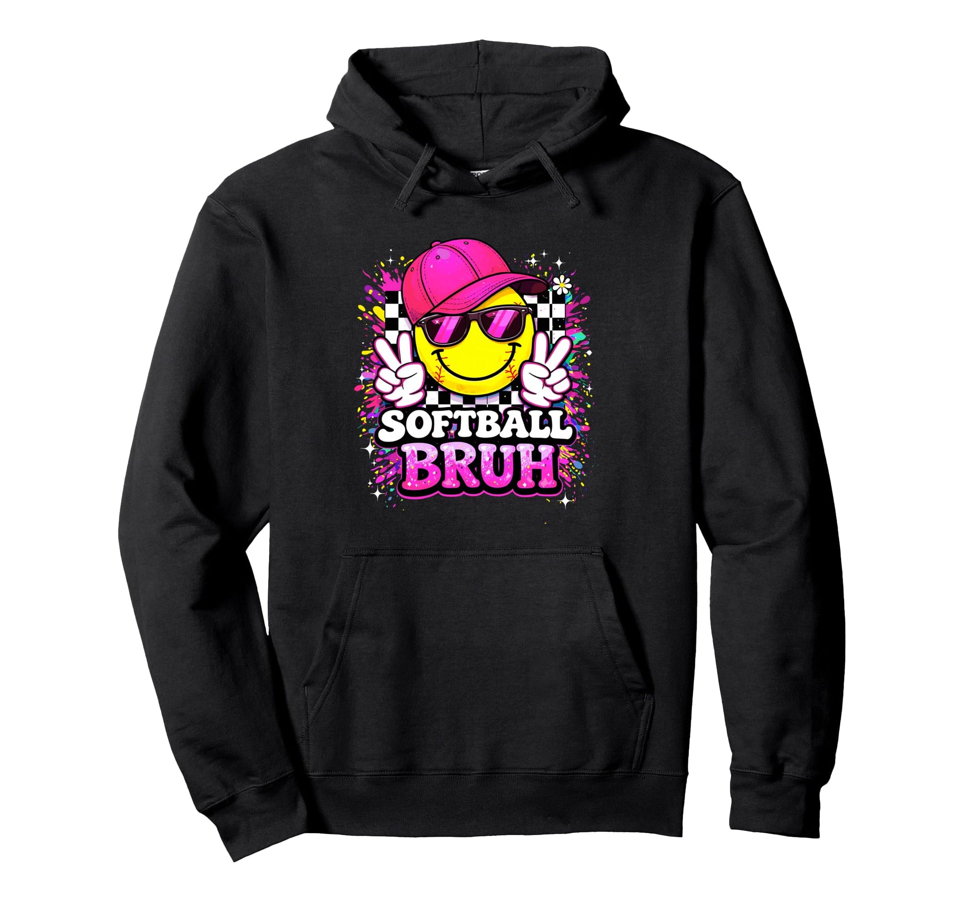 Peace Groovy Softball Mom Game Day Hoodie - Aesthetic Graphic Men Women - T-Shirt, Sweatshirt, Hoodie