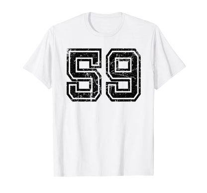 Number 59 Sports Jersey Varsity T-Shirt - Minimalist Print for Adults - T-Shirt, Sweatshirt, Hoodie