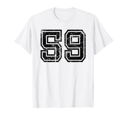 Number 59 Sports Jersey Varsity T-Shirt - Minimalist Print for Adults - T-Shirt, Sweatshirt, Hoodie